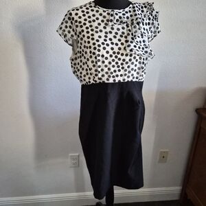 Shelby & Palmer Black and White Polka Dot Dress 14P